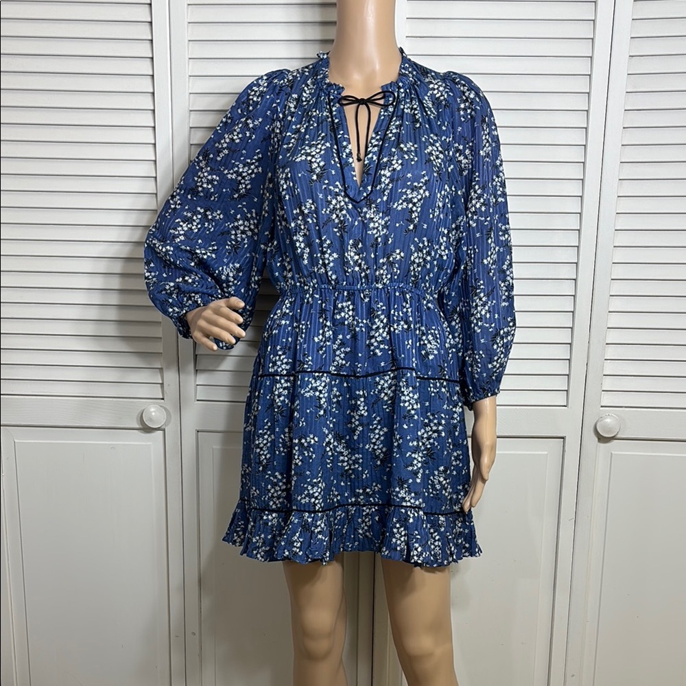 ULLA JOHNSON Brienne Dress Floral Peasant Style Mini Dress Size 8 - Picture 5 of 16